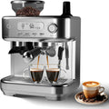 GarveeHome Semi-Automatic Espresso Machine, Coffee Machine with Grinder and Steam Milk Frother, LCD Smart Screen Espresso Maker with 78 oz Removable Water Tank for Cappuccinos and Lattes