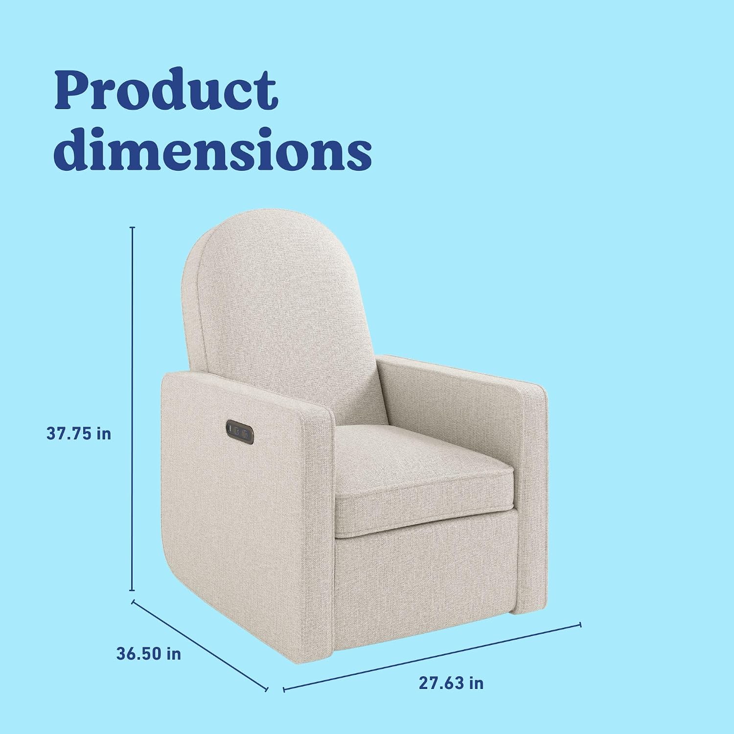 Graco Olivia Premium Nursery Power Recliner Swivel Glider, Smaller Profile for Smaller Rooms, Oeko-TEX 100 Certified, Upholstered Glider, USB Charging Port, Durable Metal Base – (Dune Basketweave)