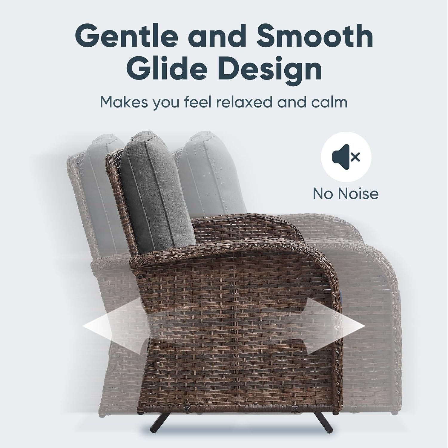 Belord 5 Pieces Patio Furniture Set with 30' Propane Fire Pit Table, Deep Seating Swivel Rocker Glider Outdoor Chairs Set of 4 with Side Table Set of 2 Patio Conversation Set Brown Wicker