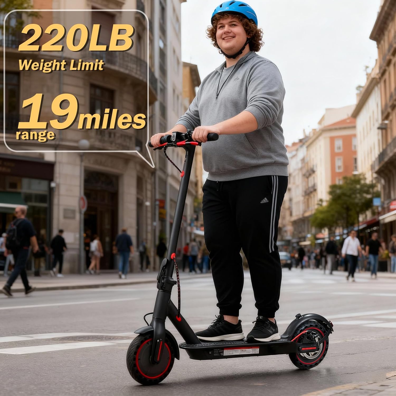 UrbanFish Electric Scooter, 350W/500W, 8.5' Tires, 21 Miles Range, 16/19 Mph, Folding E-Scooter with Dual Braking，APP Control