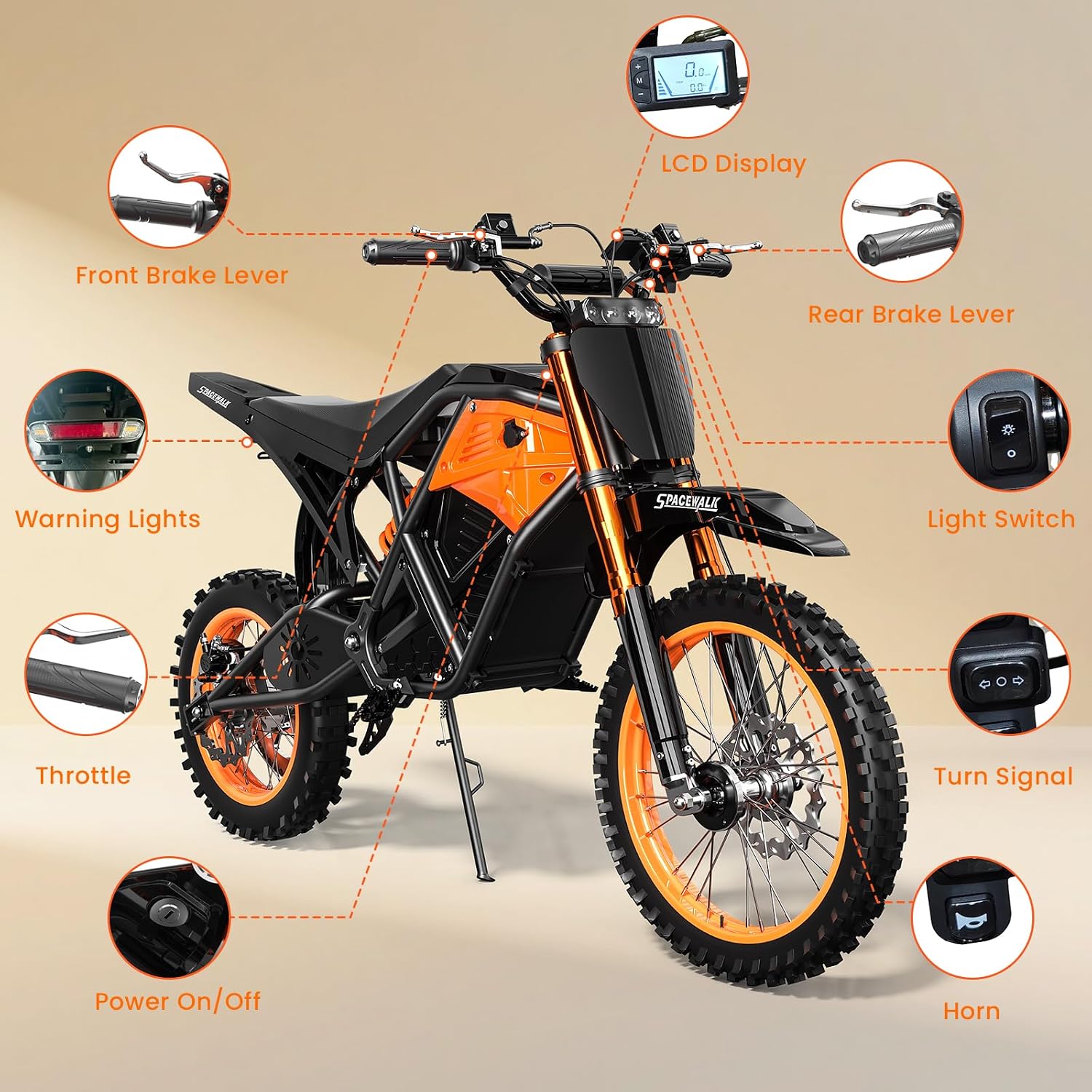 EILLEO Adult Electric Dirt Bike, Electric Mountain Bike with 3000W Brushless Motor - 37.5 MPH, 48V/20Ah Removable Battery, Hydraulic Brakes & Full Suspension Electric Motorcycle for Teens 13+