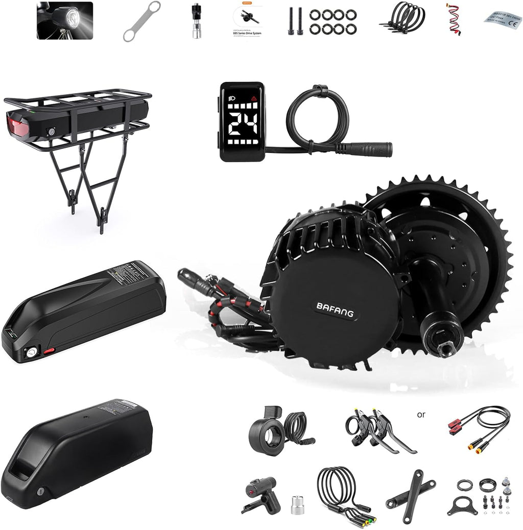 Bafang BBS-HD 1000W Mid Drive Kit with Battery(Optional),BBS03 Ebike Conversion Kit with LCD Display,48V/52V 8Fun Electric Bike Conversion Kit for Moutain Road Bike