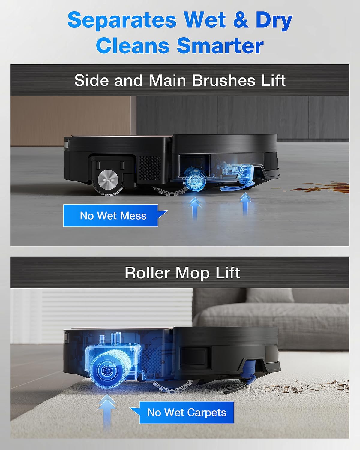 ECOVACS DEEBOT X11 OmniCyclone Robot Vacuum and Mop, Bagless 60-Day Station, 19,500Pa Suction, GaN Fast Charging for Large Homes, Self-Washing Roller Mop, Zero-Tangle for Pet Hair, Smart Navigation