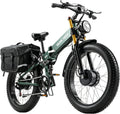 2026 Dual Motor Electric Bike for Adults AWD 5000W/3000W Peak 40 MPH/30 MPH E Dirt Bike, 52V/48V Removable Battery 65/80/150 Miles Max Long Range with Full Suspension 26' Fat Tires Mountain Bike