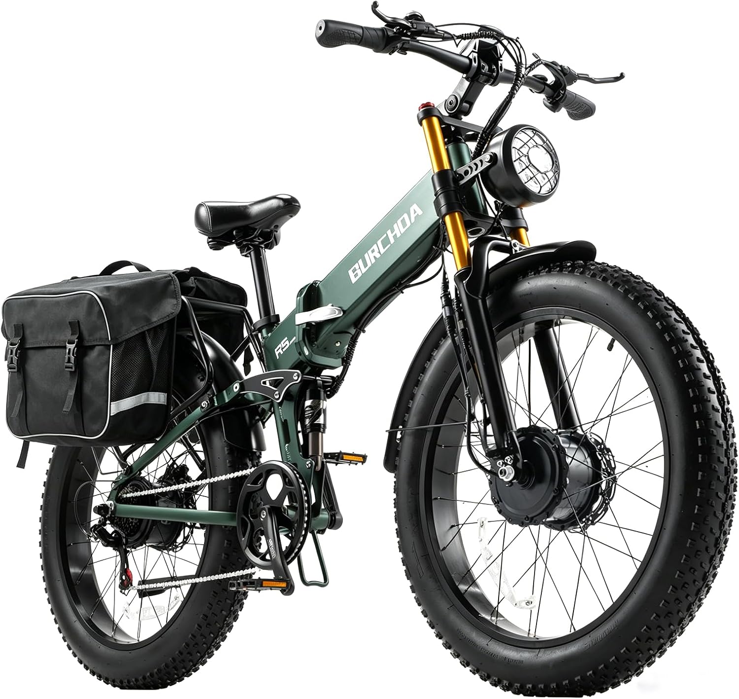 2026 Dual Motor Electric Bike for Adults AWD 5000W/3000W Peak 40 MPH/30 MPH E Dirt Bike, 52V/48V Removable Battery 65/80/150 Miles Max Long Range with Full Suspension 26' Fat Tires Mountain Bike