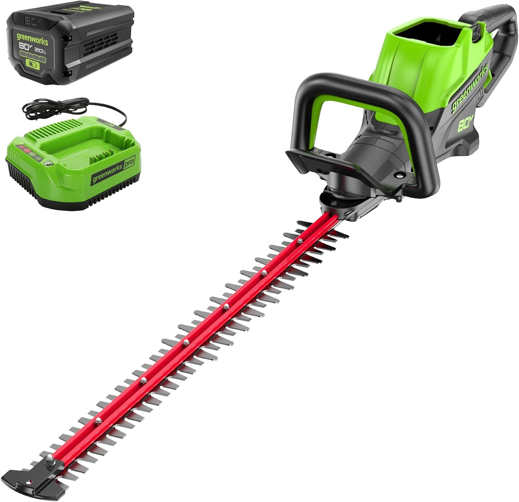 Greenworks 80V 26' Brushless Hedge Trimmer with 2.0Ah Battery and 2A Charger