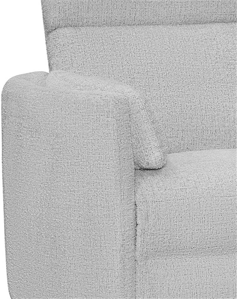 Pemberly Row Manual Glider Recliner Swivel Accent Chair, Upholstered Seating Chair Featuring Manual Recline with Glider and Swivel Functions, Angora Linen Finish