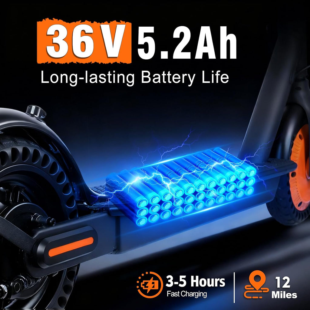 Foldable Electric Scooter for Adults & Teens - 500W Motor, 16/21 Miles Range & 12/19 Mph Speed, 8.5' Puncture-Proof Tires, Dual Brakes & Cruise Control - Heavy-Duty Commuter E-Scooter