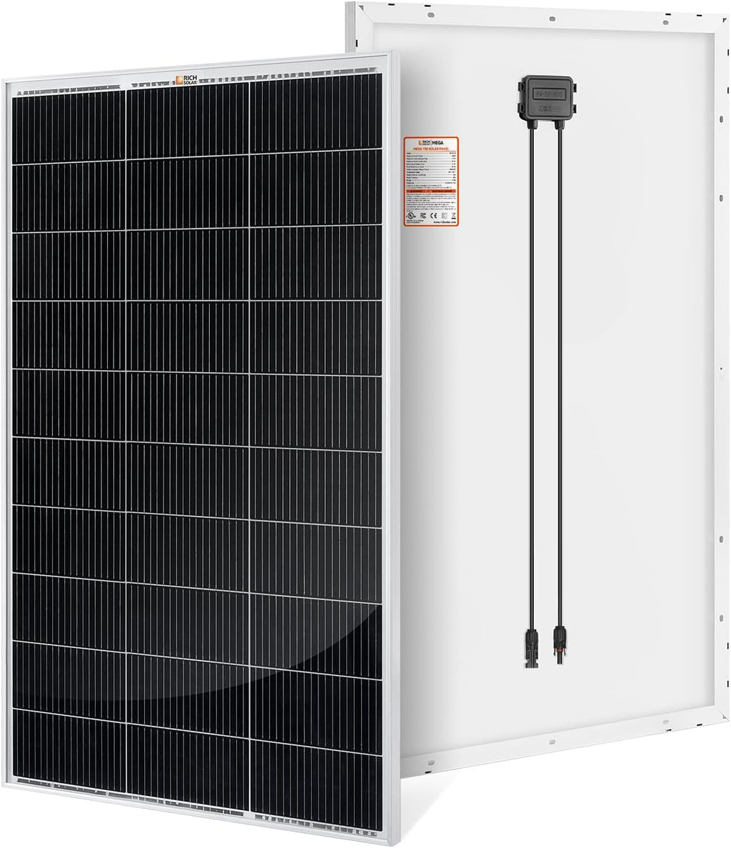 RICH SOLAR 150 Watt 12 Volt 18BB Cell Monocrystalline Solar Panel N-Type Cells High Efficiency Solar Module Charge Battery for RV Marine Boat Off Grid
