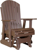 LuxCraft 2' Adirondack Glider Chair, Outdoor Patio Rocking Glider, Gliding Rocker for Outside (Chestnut Brown)