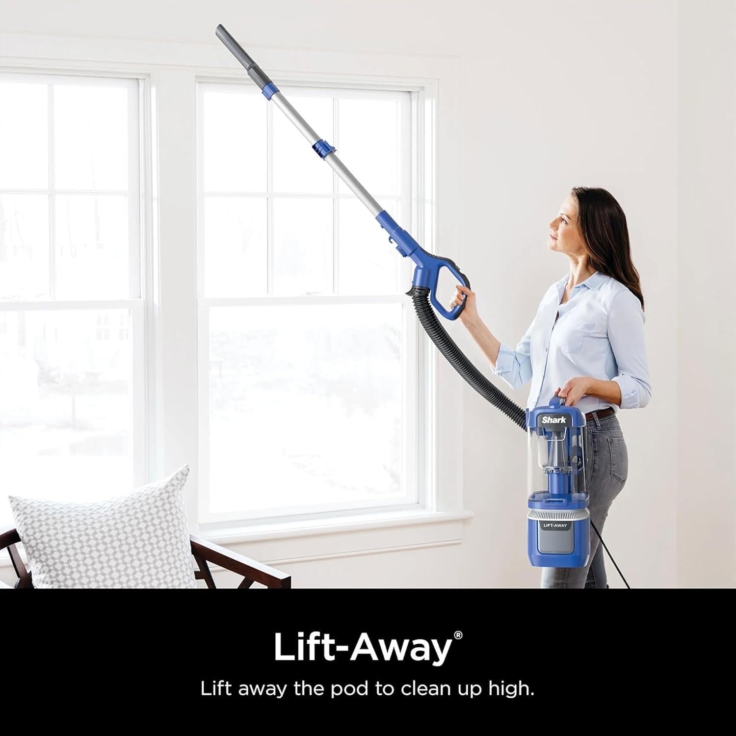 Shark Navigator ADV Upright Vacuum Cleaner with Self Cleaning Brushroll, Powerful Pet Hair Pickup, Filter, Lift Away Design, Cobalt Blue (Renewed)