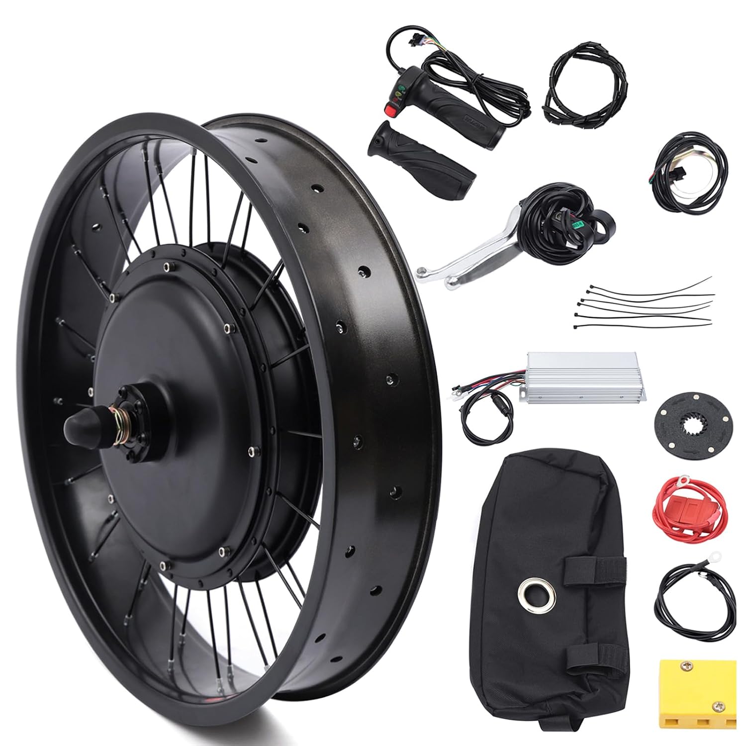 20' 48V 1000W Electric Fat Bike Conversion Kit Front Wheel E-Bike Hub Motor Conversion Kit for Fat Tire Bike Frame Ebike Wheel Kit Cycling Brushless Gearless Hub Motor Kit
