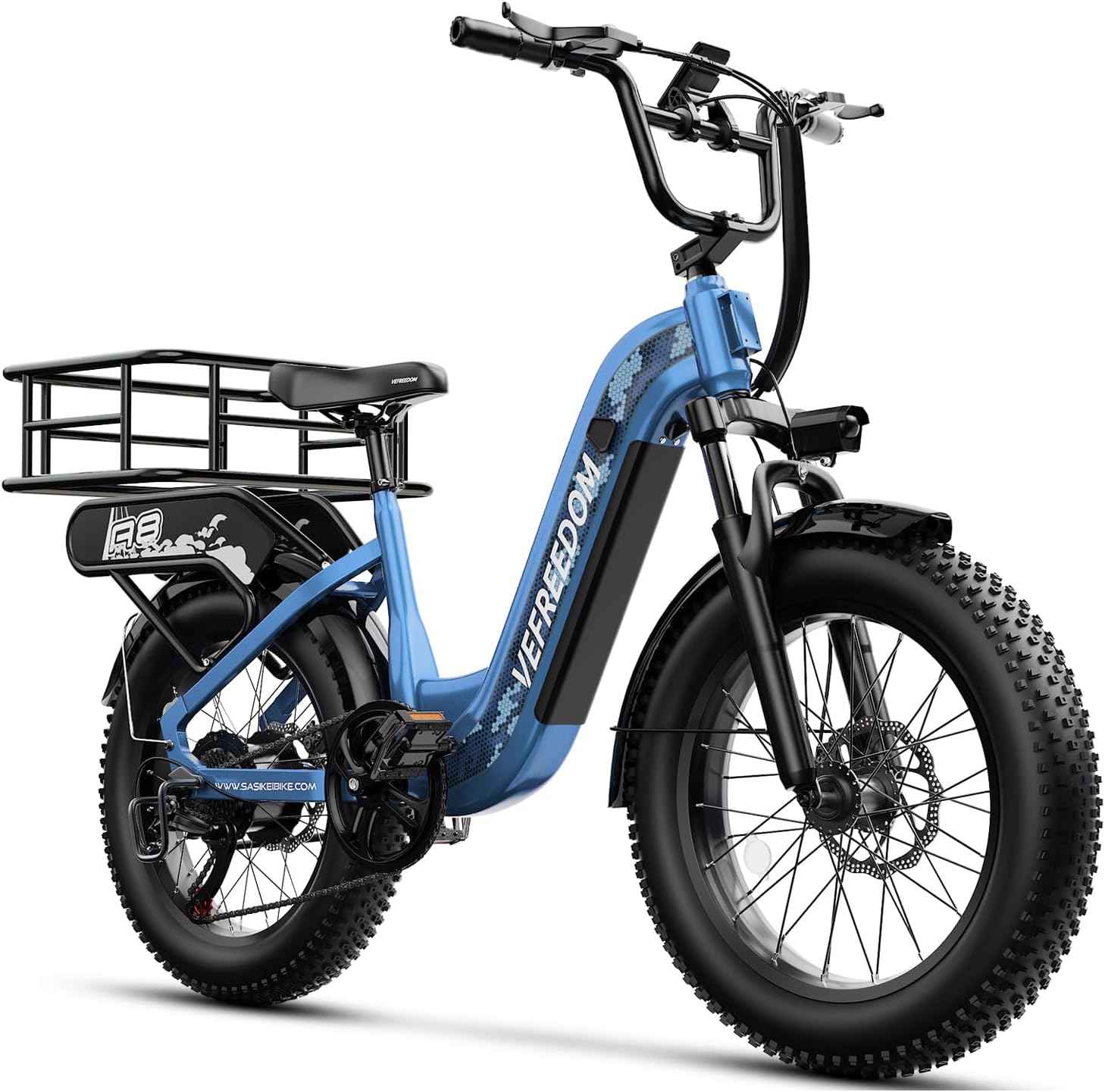 VEFREEDOM 1500W Motor Electric Bike for Adults 80 Miles 30MPH Ebike 20' x 4 Fat Tire 48V 20Ah Removable Battery Mountain E Bike Commuter Front Suspension Bicycles Men Women