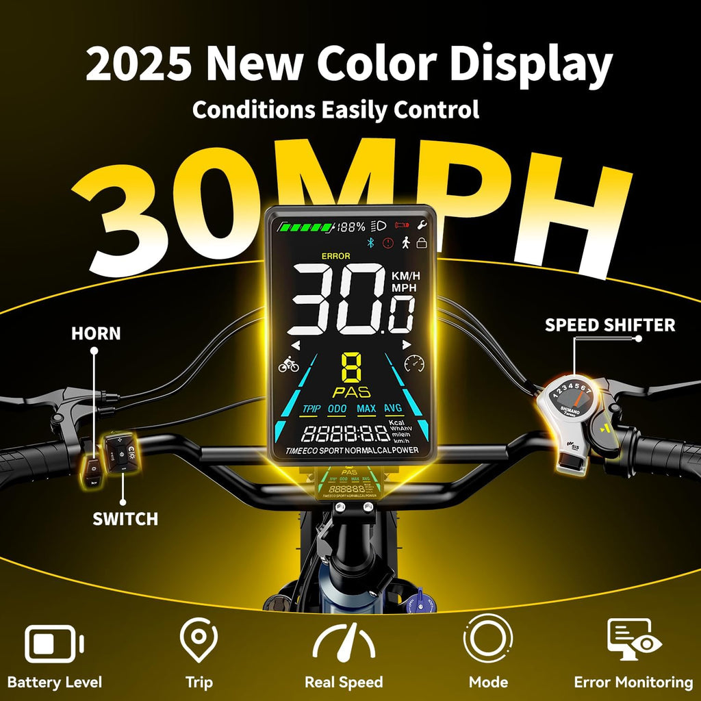 Jasion X Hunter ST 20' Electric Bike for Adults,Peak 1400W Motor,30MPH Max Speed Foldable Ebike,71 Miles Range Folding E Bicycles,624WH Battery,Hydraulic Disc Brakes,UL 2849 Certified