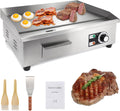 IRONWALLS Commercial Electric Griddle 22', 3000W Electric Flat Top Griddle Grill Indoor with 122~572℉ Adjustable Temperature Control, Non-stick Stainless Steel Teppanyaki Grill for Restaurant, Hotel