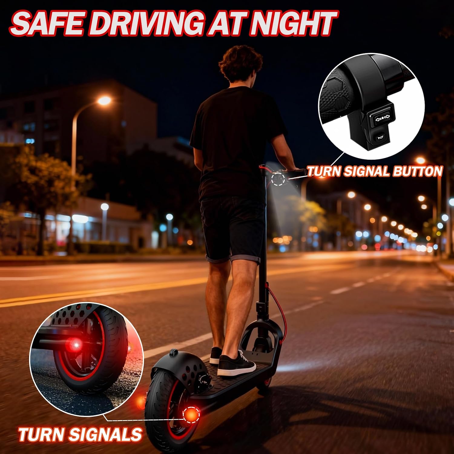 UrbanFish Electric Scooter, 350W/500W, 8.5' Tires, 21 Miles Range, 16/19 Mph, Folding E-Scooter with Dual Braking，APP Control