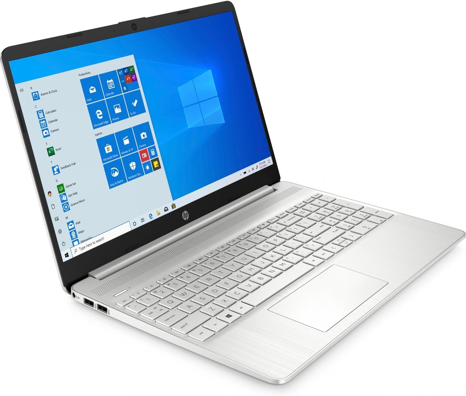 HP Laptop 15.6 Inch Full HD Intel Core i3 8GB DDR4 RAM 256GB SSD Numeric Keypad Keyboard Fingerprint Reader 720p Camera SD Card Reader Windows 11 Home S, 15-dy2131wm Natural Silver Notebook (Renewed)