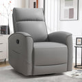HAOMARKETS Swivel Rocker Recliner Chair, Manual Faux Leather Glider Rocking Recliners for Adults, 360° Swivel Nursery Reclining Sofa with Storage Pocket