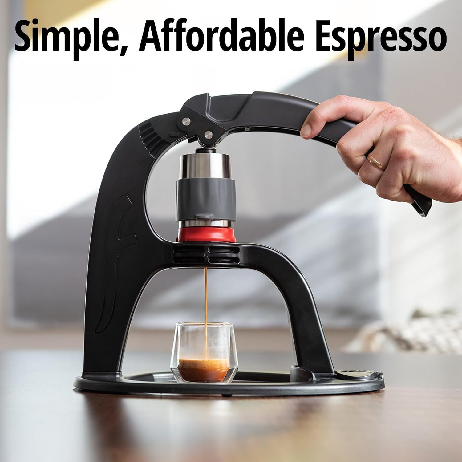 All Manual Lever Espresso Maker, with Stainless Steel Brew Head, Portable and Non-Electric, for The Home, Coffee Machine