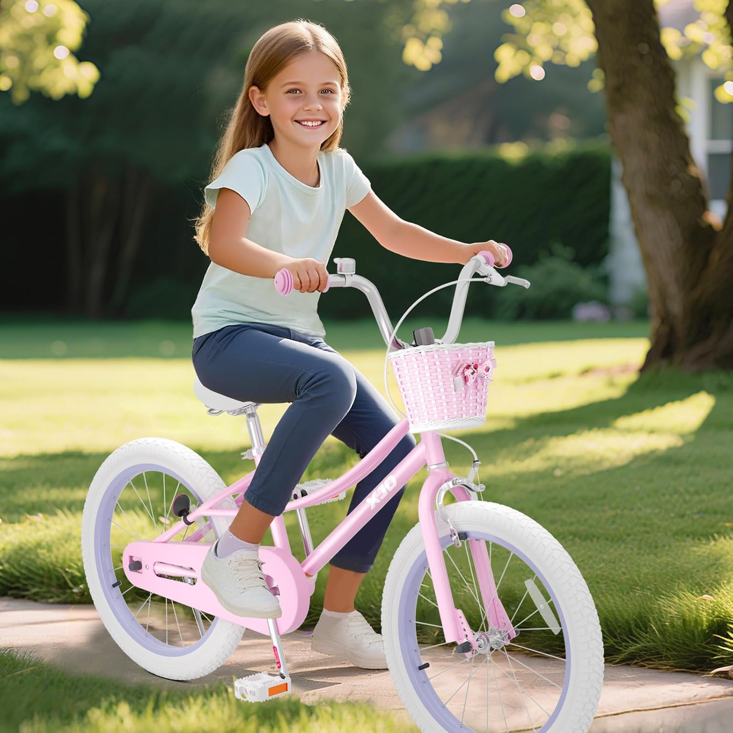 XJD Girls Bike for 2-12 Years Old Kids 12 14 16 20 Inch Toddler Bike,Retro Style Kids Bike with Training Wheels, 20 Inch Girl Bicycle with Kickstand