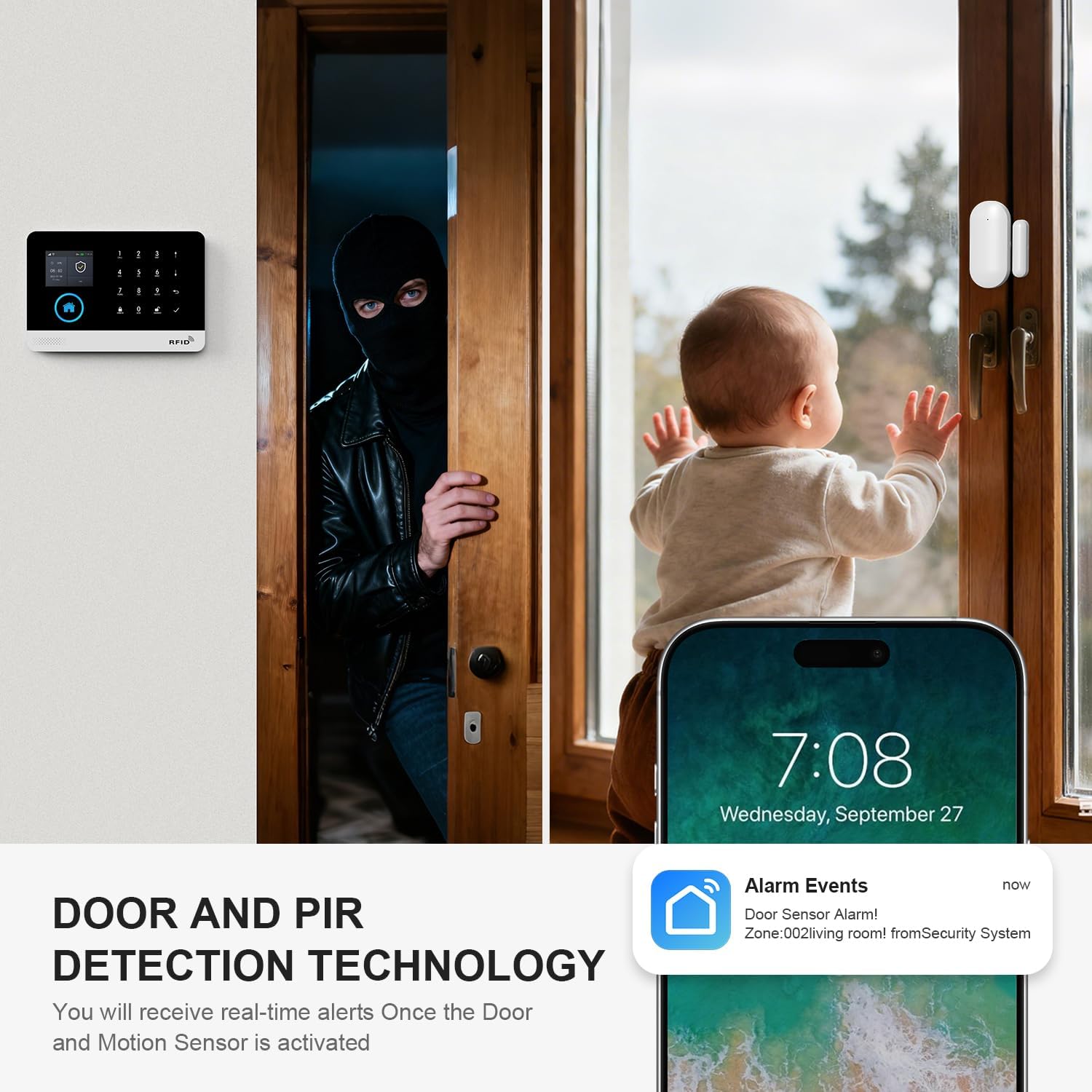 LWOHSI Wireless Alarm System,DIY 4G/WiFi Home Security Systems,Phone APP Alert,Door/Window and Motion Sensors,Remote Control for Home,Apartment,No Contract Fee