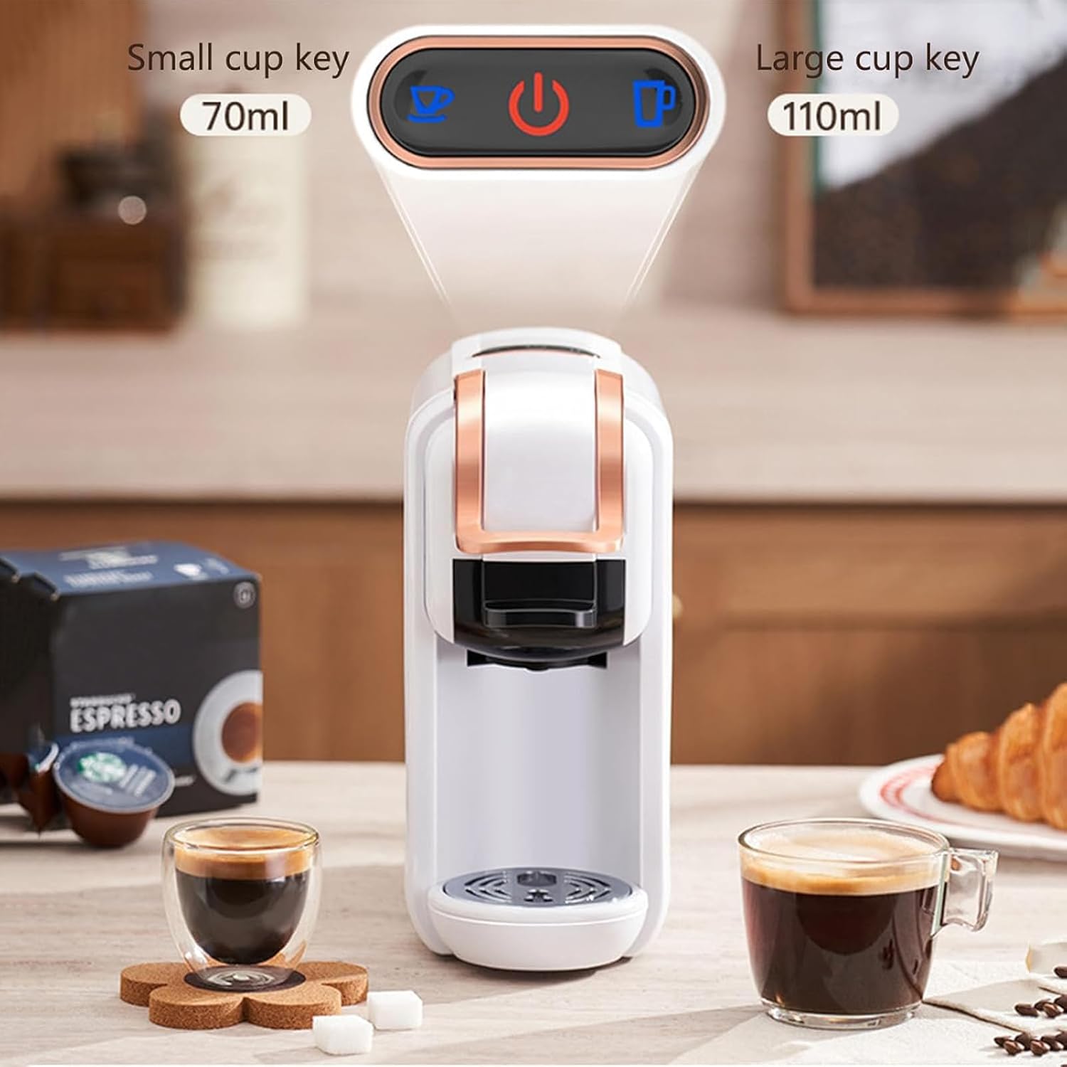 Coffee and Espresso Maker Compatible with Dolce Gusto Pods K-Cup Pod Coffee Mini Coffee Maker Portable Coffee Machine for Ground Coffee Use