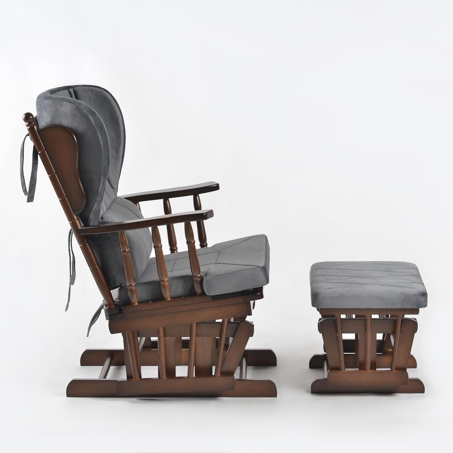 Comfort Deluxe Glider Chair and Ottoman Set (Anthracite)