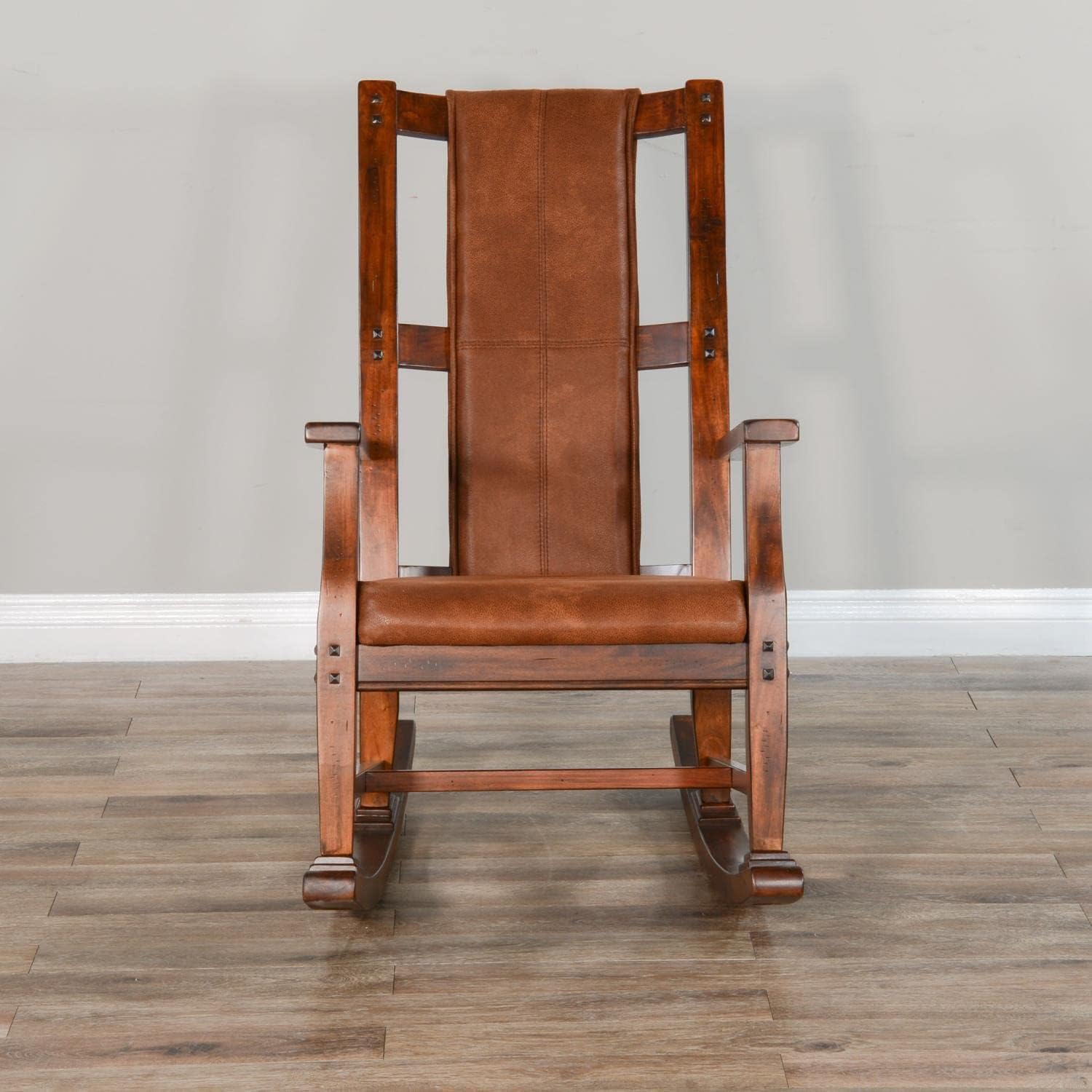 Sunny Designs Santa Fe Farmhouse Mahogany Wood Rocking Chair in Dark Chocolate