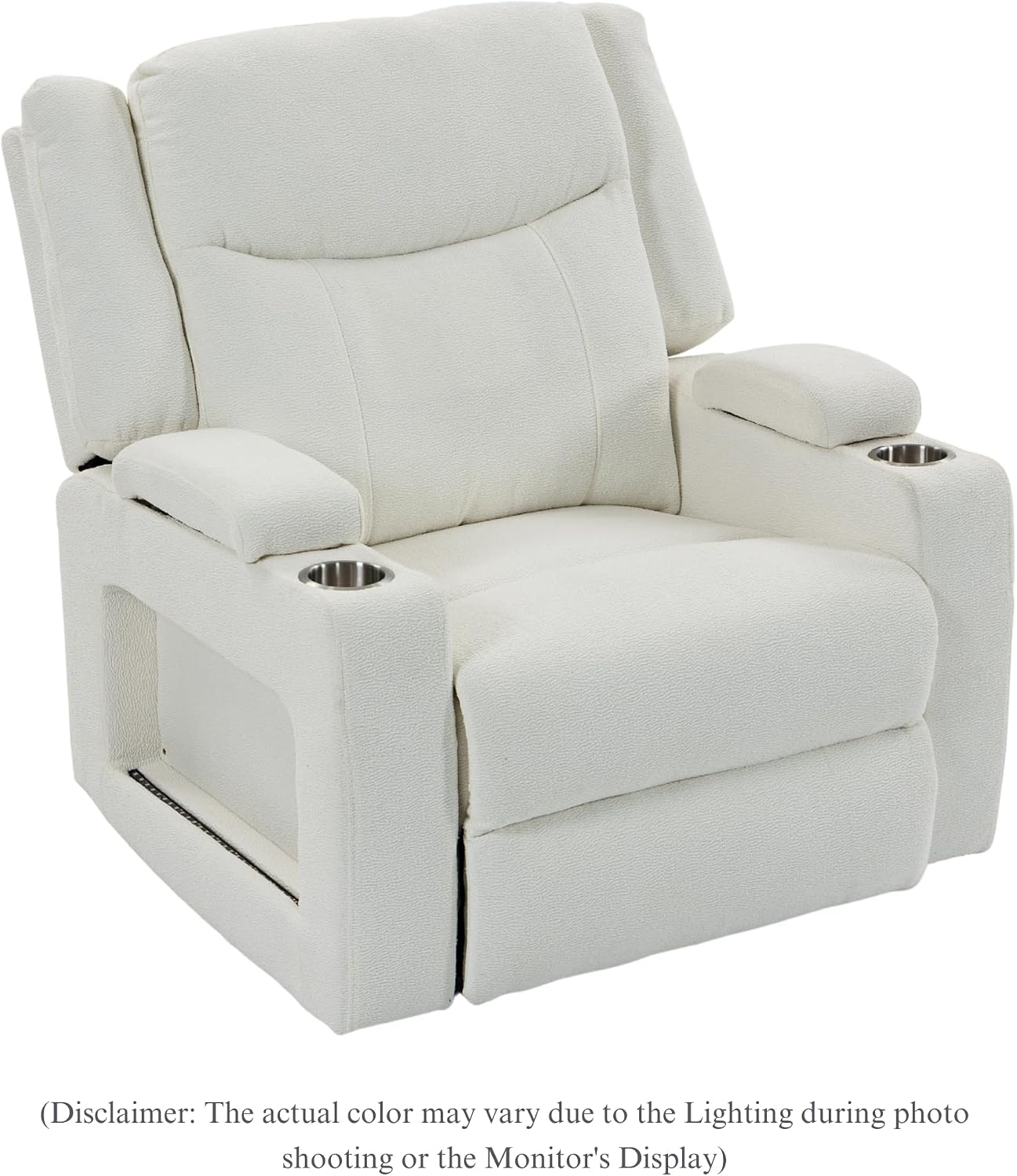 Power Oversized Swivel Rocker Recliner with Dual Motor Adjustable Headrest for Adults, Glider Rocking Chair with Heat Massage, LED Light, USB C Charging, Armrest Storage, Cup Holder
