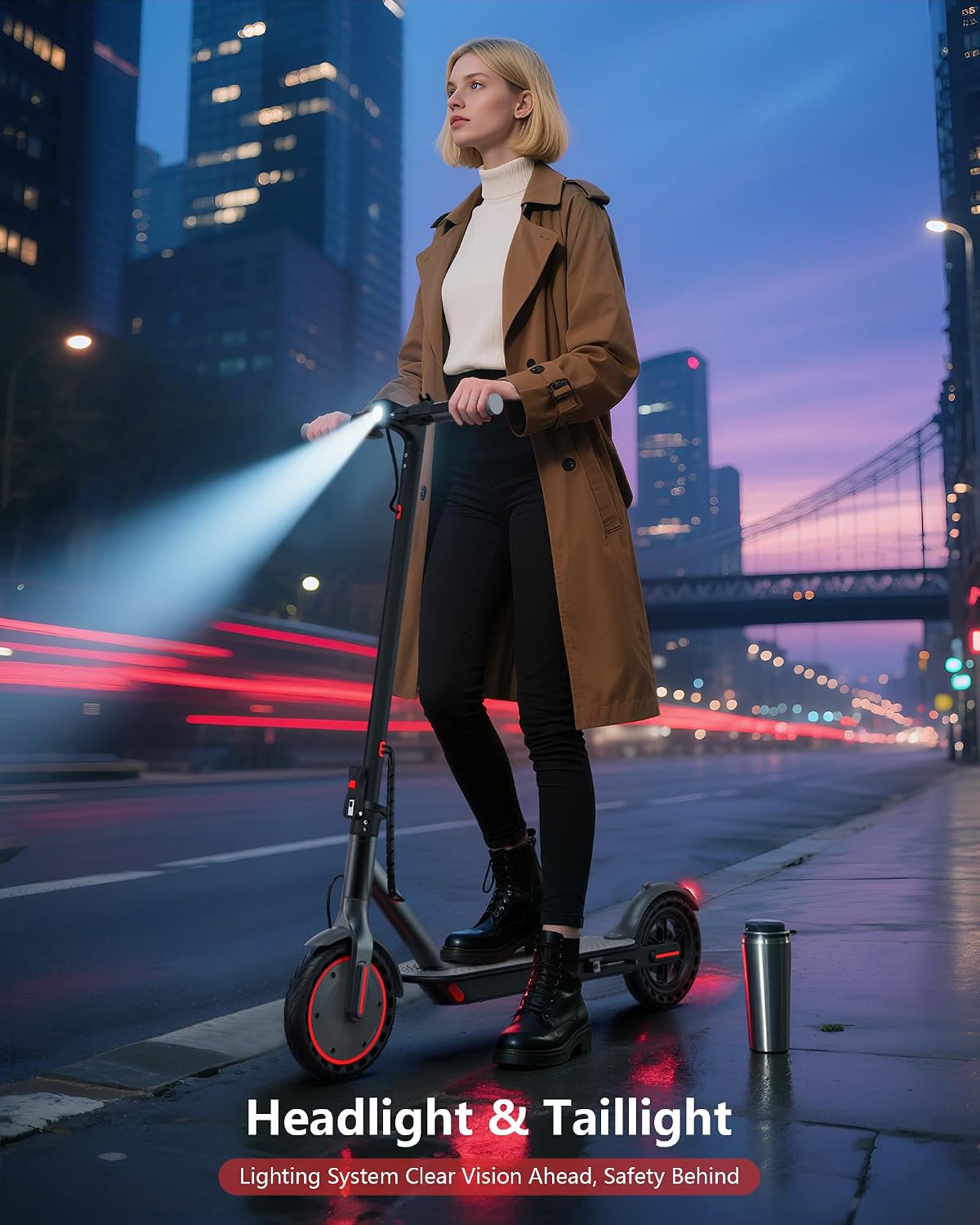 NAVIC Electric Scooter with Dual Suspension, 8.5'/10' Tires, 350W/500W Motor, 19/22 Mph, Max 22/25/27/49Miles Range, Foldable E Scooter for Adults with Braking, App Control