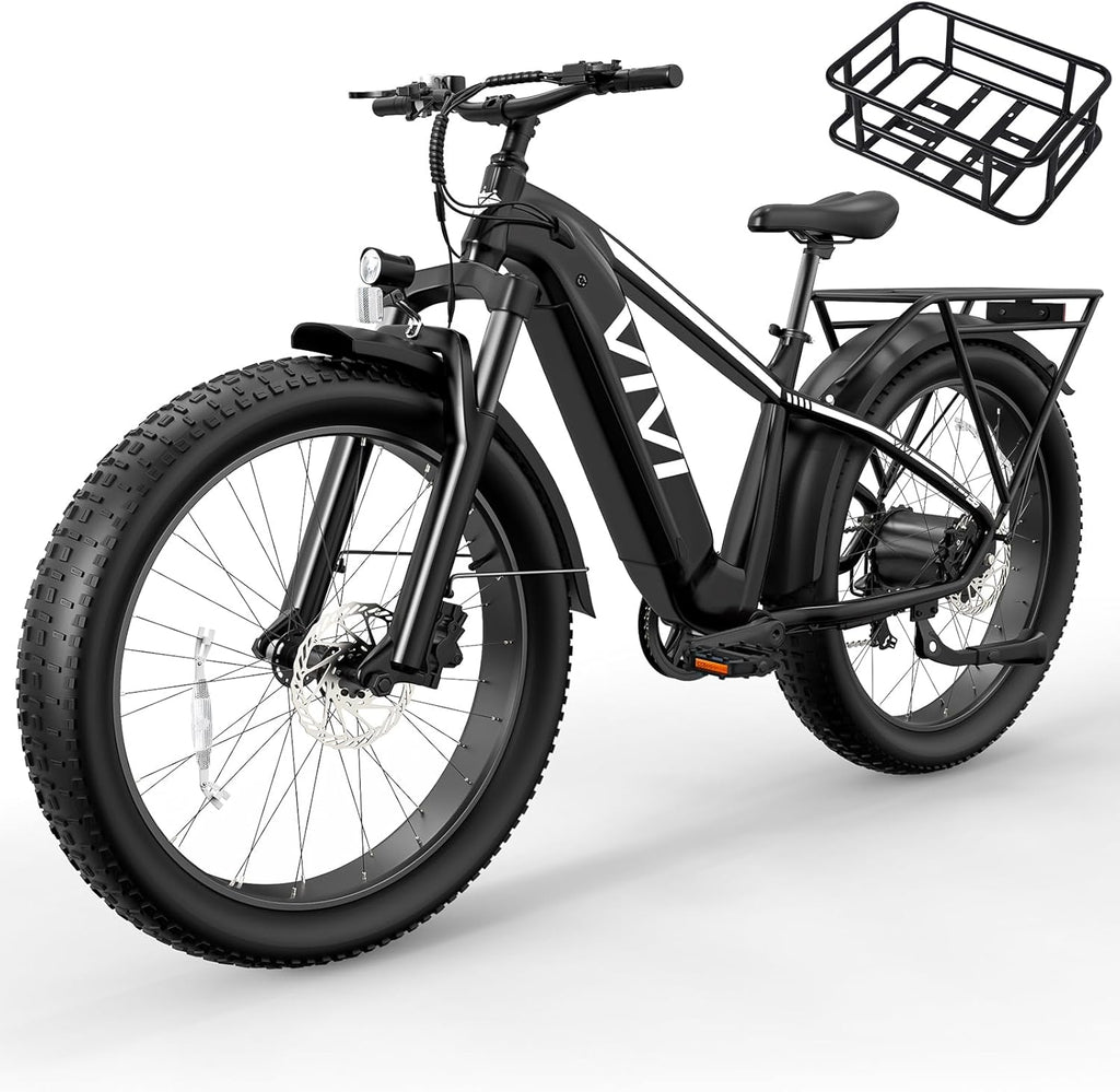Vivi ACE01 Electric Bike for Adults,26' x 4.0 Fat Tire Ebike,750W Peak Motor Torque Sensor Electric Mountain Bike,20MPH Electric Bicycle with 48V 15AH Battery,Hydraulic Brake,SGS Certified to UL2849