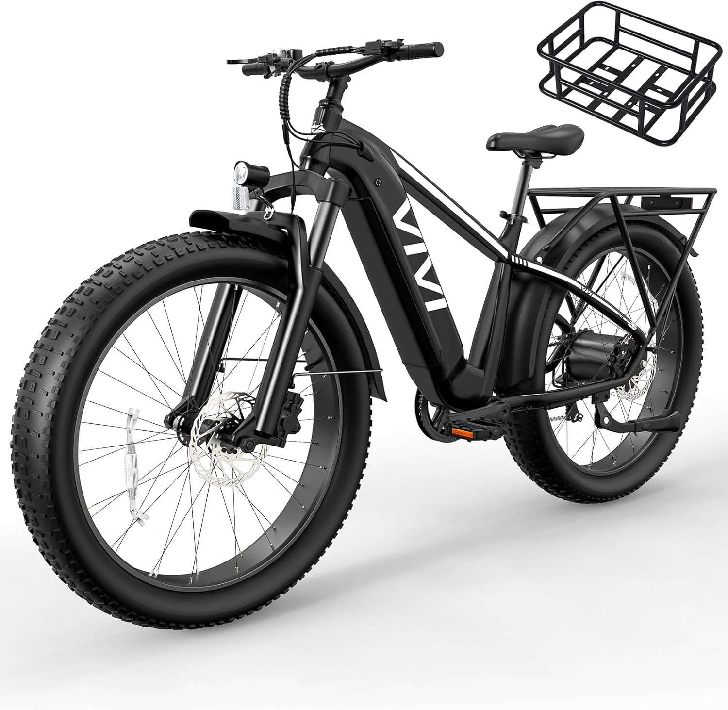 Vivi ACE01 Electric Bike for Adults,26' x 4.0 Fat Tire Ebike,750W Peak Motor Torque Sensor Electric Mountain Bike,20MPH Electric Bicycle with 48V 15AH Battery,Hydraulic Brake,SGS Certified to UL2849