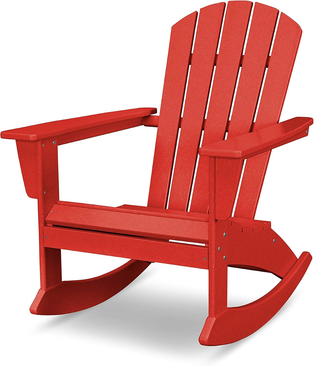 POLYWOOD® Nautical Adirondack Rocking Chair in Sunset Red