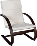 Niche Mia Bentwood Reclining Rocking Chair – Lightweight, Ergonomic & Durable with Washable Cotton Cover, Sturdy Cantilever Frame for Home, Office & Nursery (Mocha Walnut/Beige)
