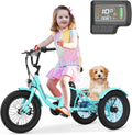 LILYPELLE Electric Tricycle for Youth, 250W Aluminum Frame Electric Tricycle Etrike, 16IN 3 Wheels Electric Bicycle Bikes, 3.0 Fat Tire Electric Trike with Removable Battery and Rear Basket