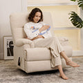 Large Glider Rocker Recliner,Beige Swivel Rocking Recliner Chair,Reclining Sofa Rocking Chair Nursery,23 Inches Deep Seat & 27 inches High Back,for Living Room, Bed Room‎ (Beige)