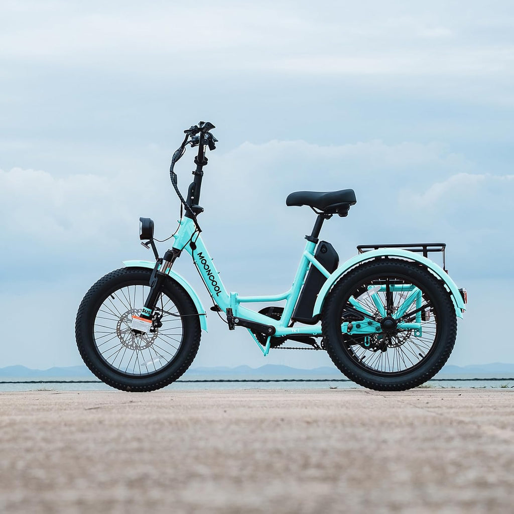 ABORON Electric Tricycle for Adults, 750W 48V Electric Trike/Suspension Fork,Three Wheel Electric Bicycle/48V 14.5Ah Removable Battery, 7 Speeds Fat Tire Electric Tricycle with Large Basket