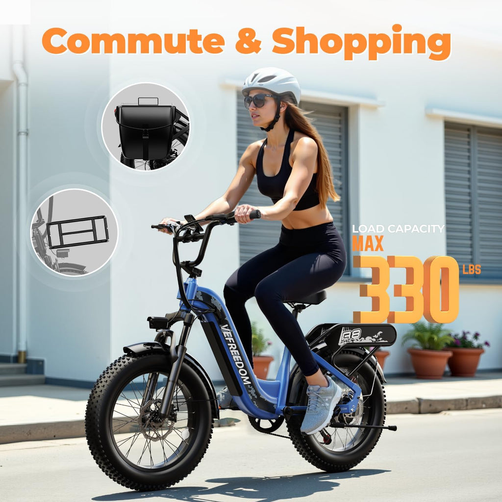 EUY Electric Bike for Adults, 1500W Peak Motor Ebike, 48V20Ah, 20'' x 4.0'' Fat Tire Electric Mountain Bike, Commute E Bike with 70 Miles, 7 Speed and Dual Suspension Electric Bicycle