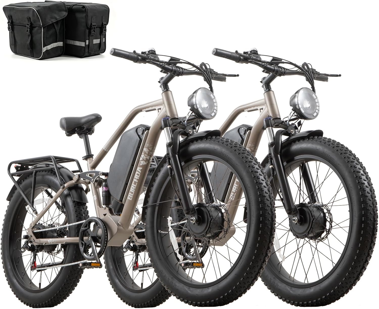 2026 Dual Motor Electric Bike for Adults AWD 5000W/3000W Peak 40 MPH/30 MPH E Dirt Bike, 52V/48V Removable Battery 65/80/150 Miles Max Long Range with Full Suspension 26' Fat Tires Mountain Bike