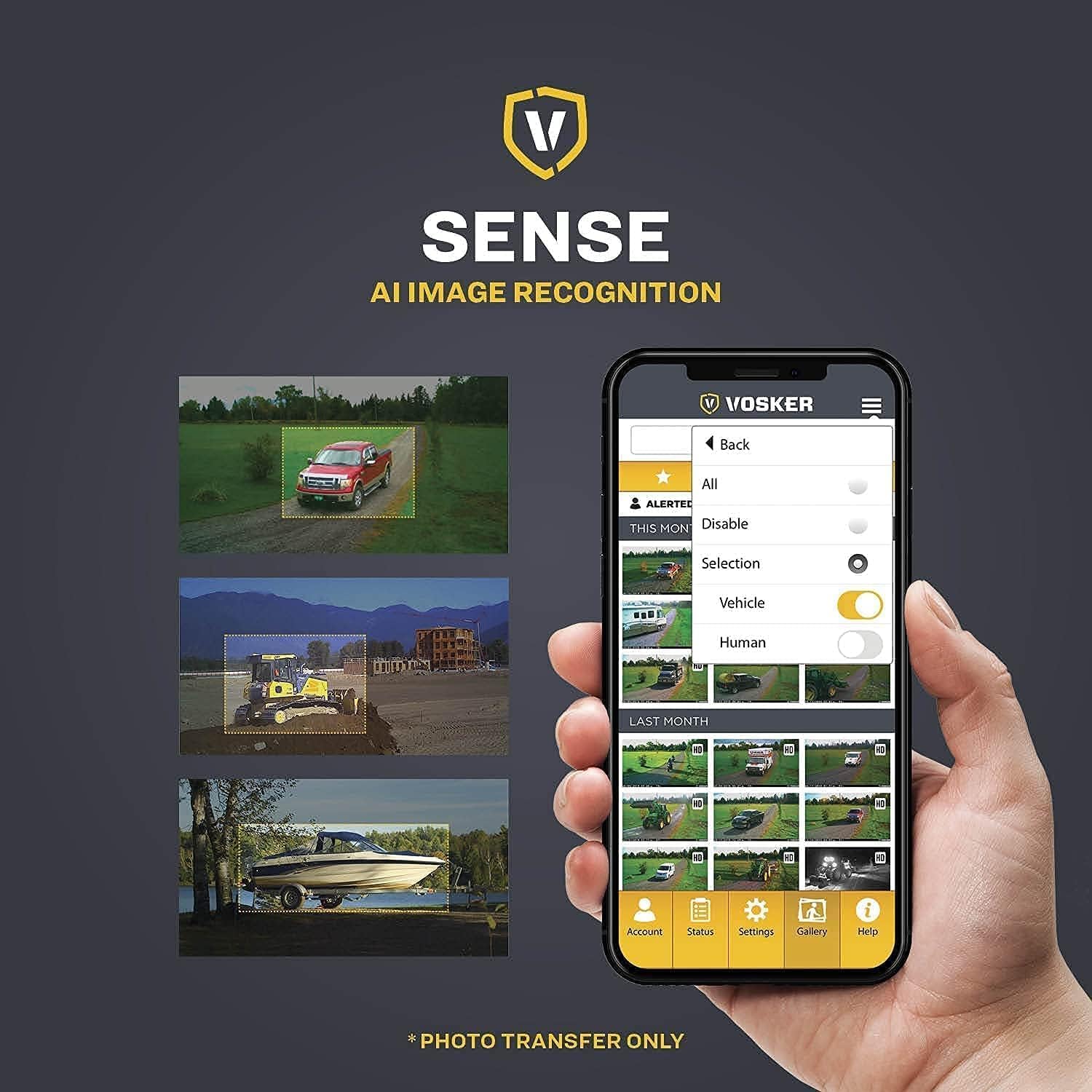 Vosker V150 Solar-Powered LTE Cellular Home Security Outdoor Camera | Motion Activated Sensor Nightvision Wireless Camera | Receive Photos on Your Mobile App with SD Cards and Cleaning Cloth (4PK)