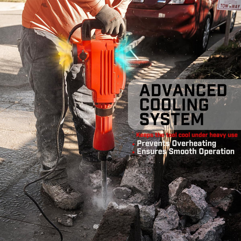 XtremepowerUS 2200W Electric Demolition Jack Hammer Concrete Breaker Punch Drill Chisel & Shovel Digging Bits w/Case