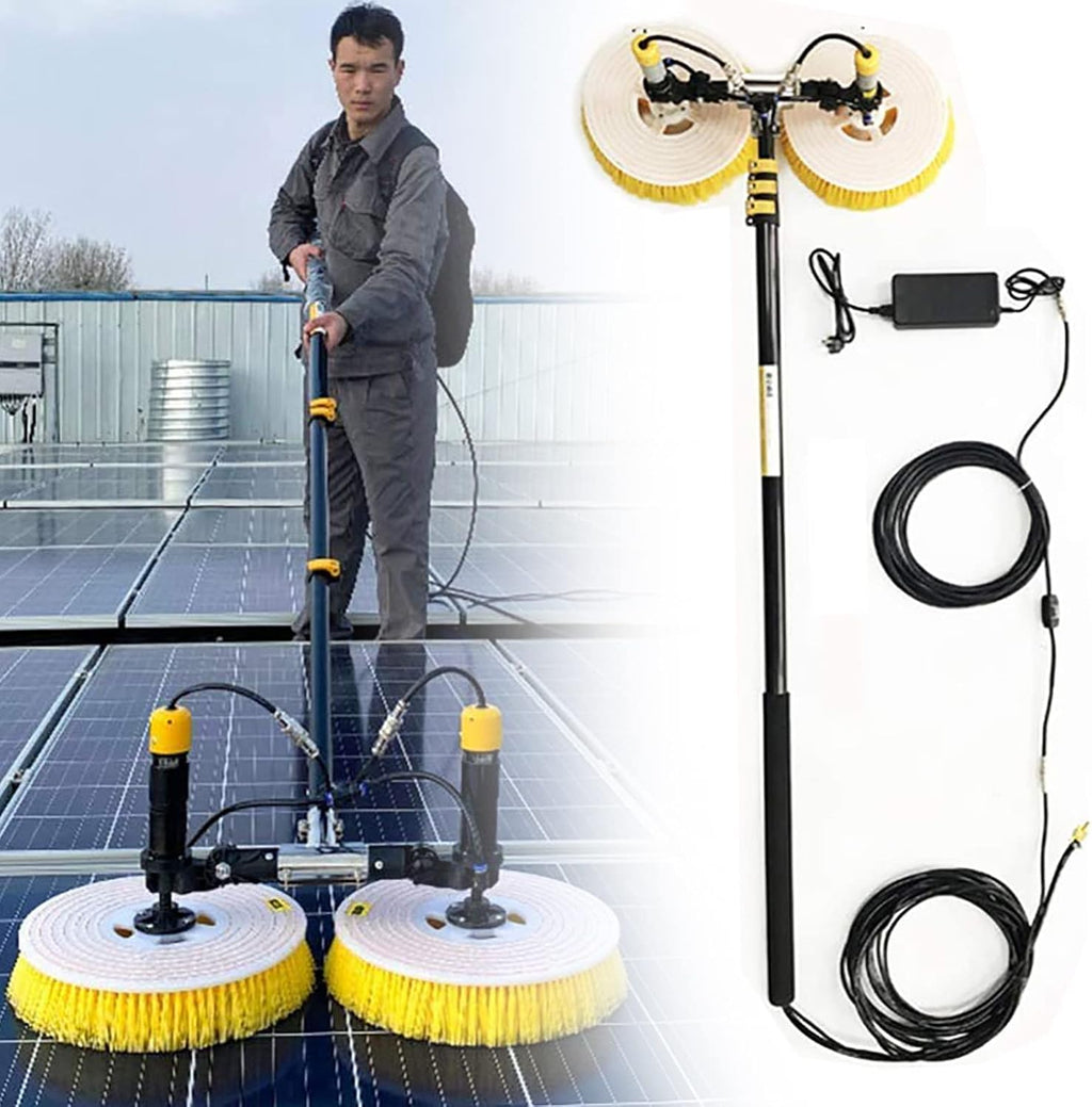 Window Cleaner,Electric Solar Photovoltaic Panel Cleaning Tool,Special Roof Water Brush,Water Fed Telescopic Brush (3.5m)