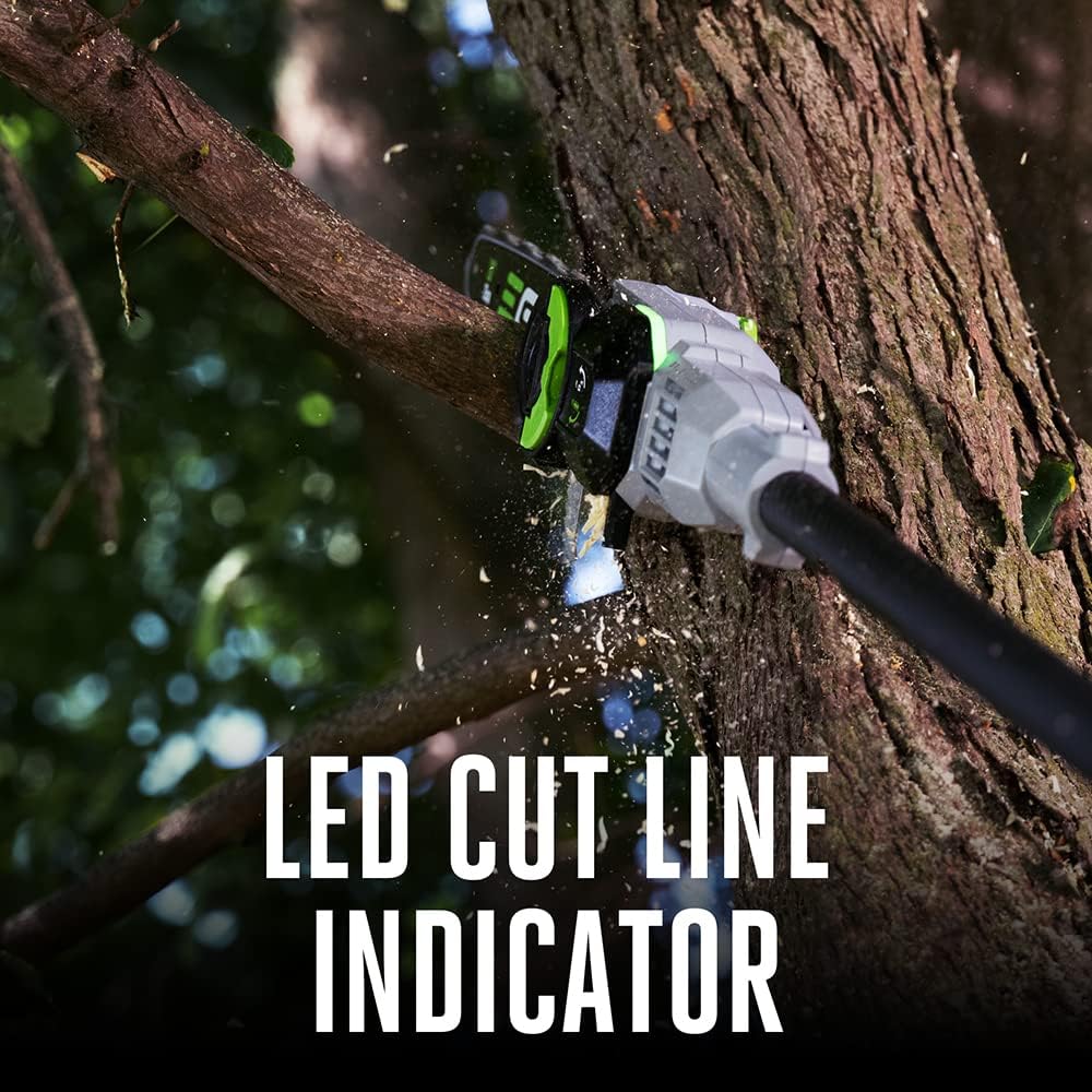 EGO POWER+ Pole Saw for Tree Trimming, Cordless Electric Pole Saw with Telescopic LED Cut Line Indicator, Battery and Charger Not Included - PS1000