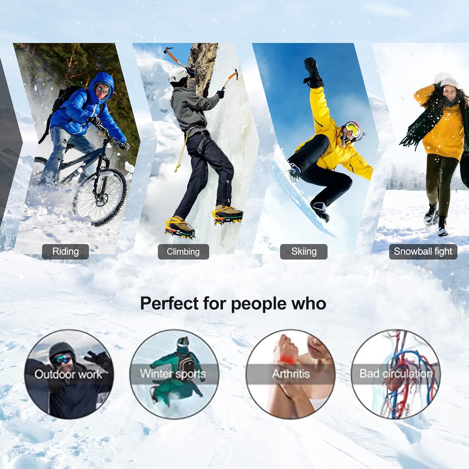 SNOW DEER Heated Motorcycle Gloves for Men Women, Electric Glove Rechargeable Battery Heated Hand for Motorcycle Biking Hunting Arthritis Skiing Working