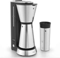 WMF KITCHENminis 0412260011 Aroma Filter Coffee Maker, Thermo-To-Go, Compact, Insulated Jug and Takeaway Mug, Cromargan High Quality, 760 W, Up to 5 Cups