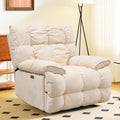 SITJOY Oversized Power Swivel Rocker Recliner Chair, Overstuffed Extra Wide Rocking Chair for Big and Tall, Glider Recliner Nursery Chair, USB Charging, Soft Breathable Fabric in Beige, Power