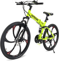 26 Inch Adult Folding Bikes/Mountain Bikes, 21 Speeds Mountain Bicycles with Full Suspension, Dual Disc Brake, High Carbon Steel Frame, Foldable Bike for Men/Women/Teen, Multiple Colors