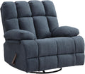 Eiayeebil Oversized Recliner Chair, 360° Swivel Rocker Recliner for Big Man, Extra Wide Manual Recliner, Overstuffed Soft Rocking Sofa Chair, Overstuffed Soft Rocking Sofa Chair for Living Room(Grey)