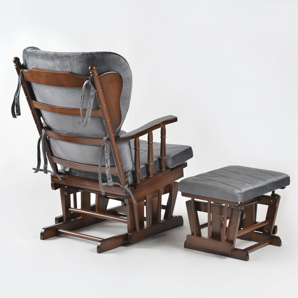 Comfort Deluxe Glider Chair and Ottoman Set (Anthracite)