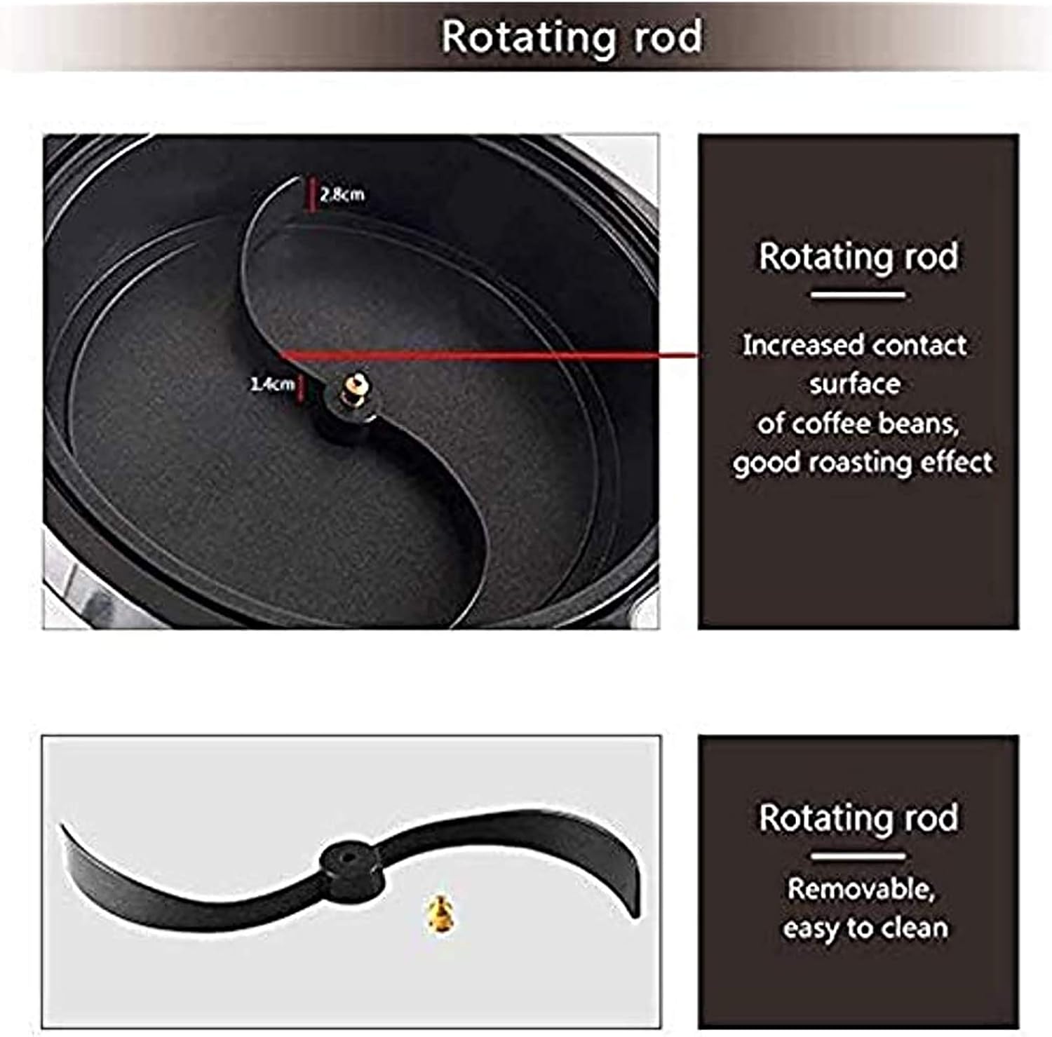 Coffee Machine 1800W Coffee Bean Roaster, Bevel Design Coffee Roaster with Temperature Adjustment Cereal Coffee Machine Suitable Household Baking High Capacity 800G